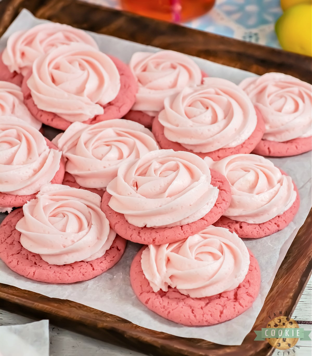 Pink Lemonade Cookies are soft, chewy, and packed with lemon flavor. Topped with a simple lemon frosting, these pink lemonade cookies are pretty, refreshing, and delicious. 