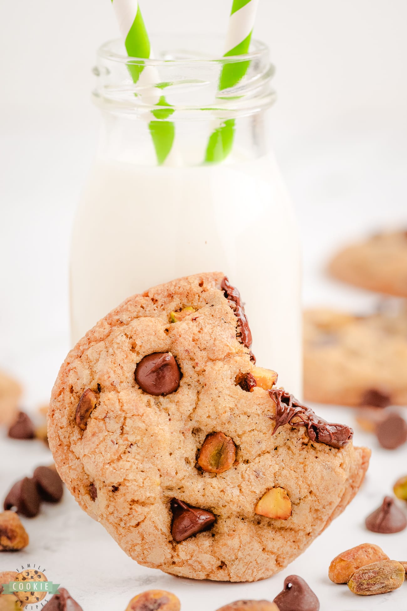 toasted pistachio chocolate chip cookies