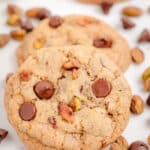 chocolate chip cookies with toasted pistachios