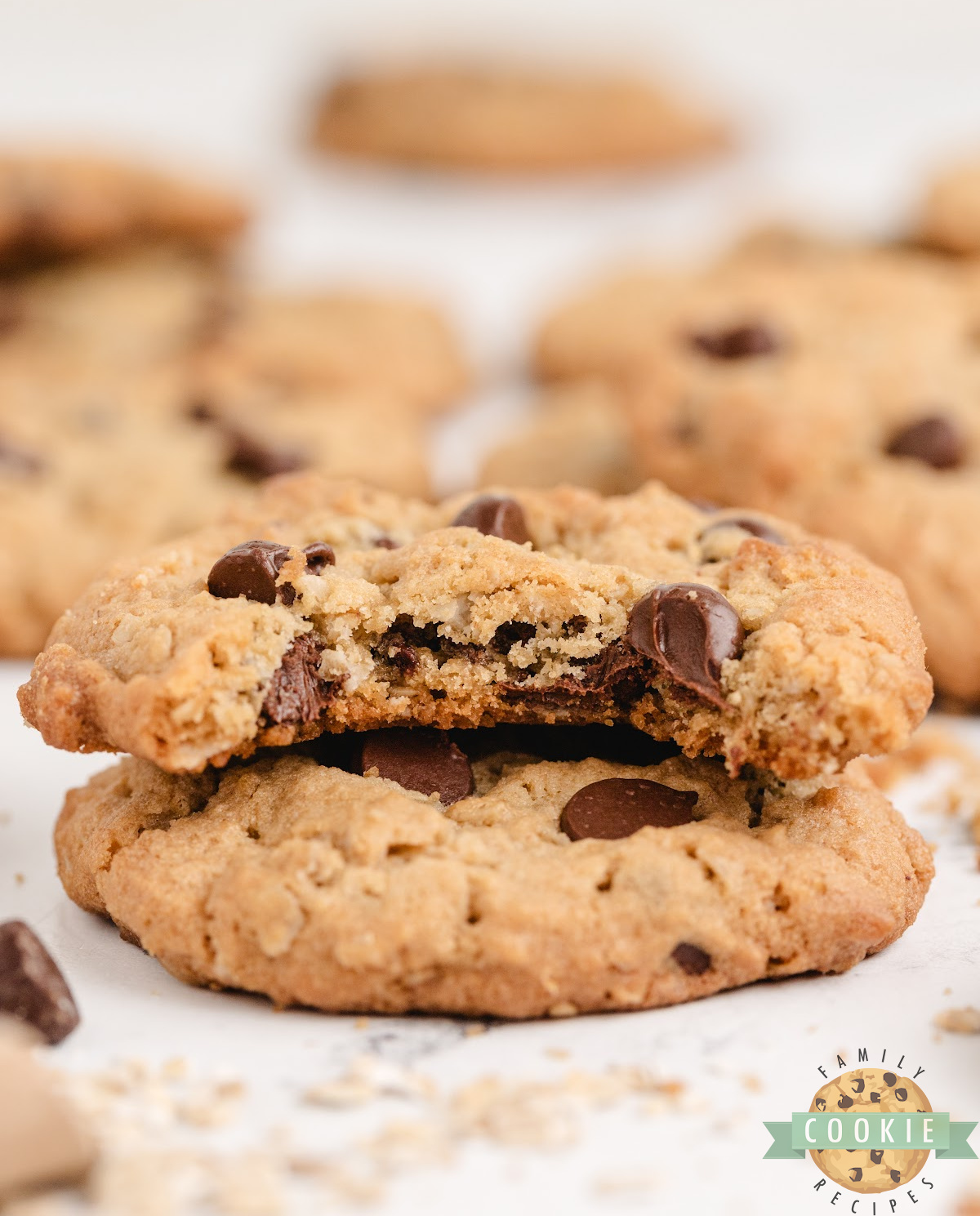 Peanut Butter Oatmeal Chocolate Chip Cookies are the ultimate mash-up of flavors and textures—soft, chewy, and packed with sweet chocolate and nutty peanut butter.