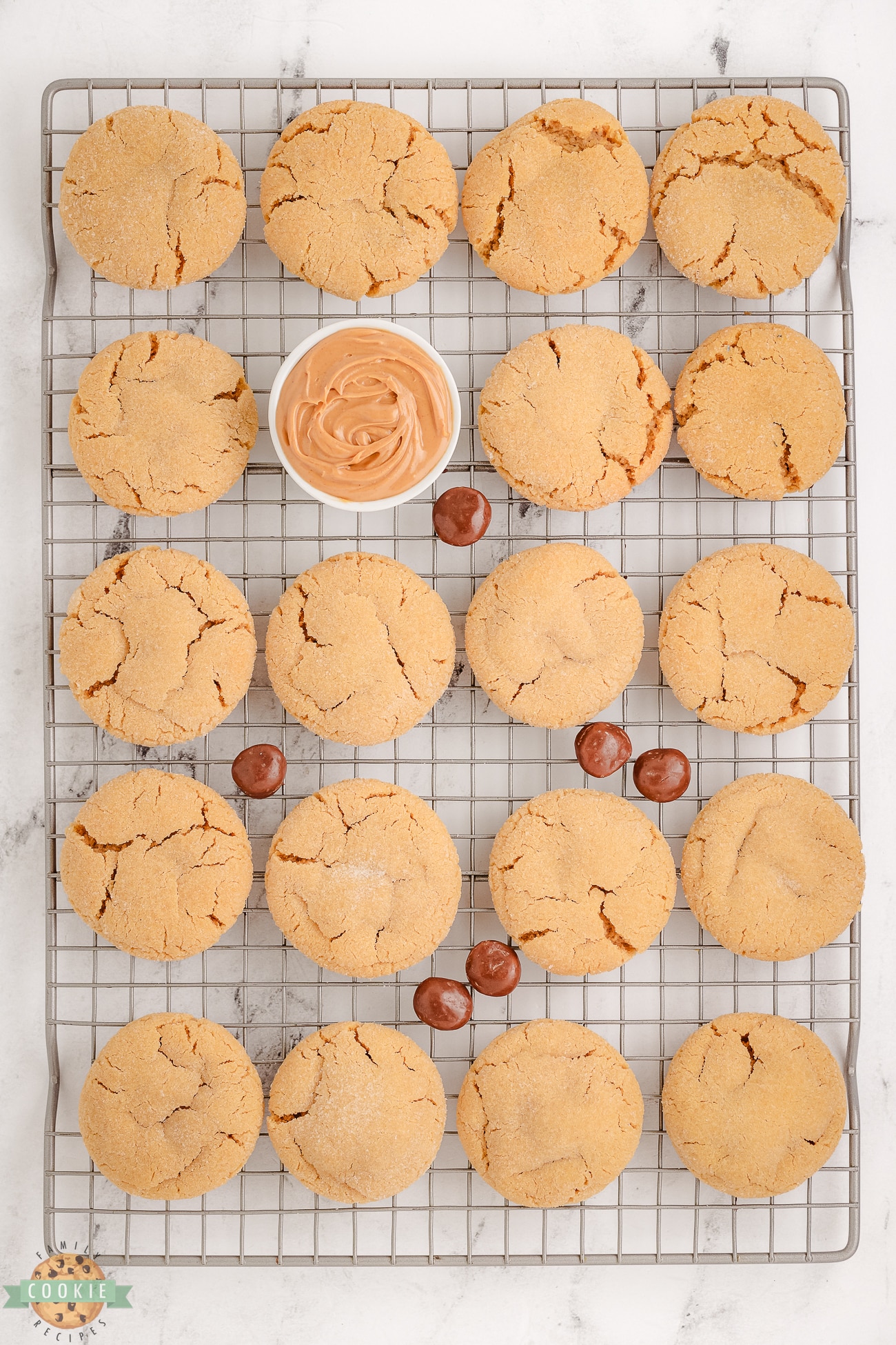 peanut butter surprise cookies stuffed with milk duds