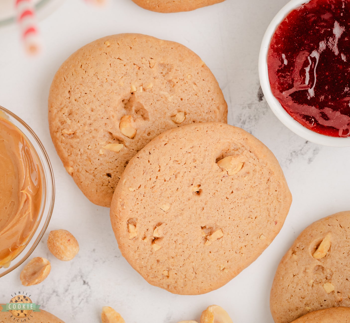 slice and bake cookies with peanut butter and jelly