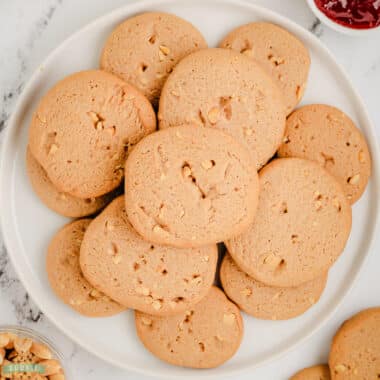 plateful of peanut butter and jelly cookies