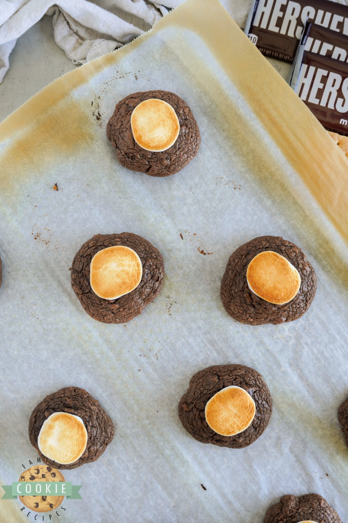 Broil marshmallows until golden brown. 