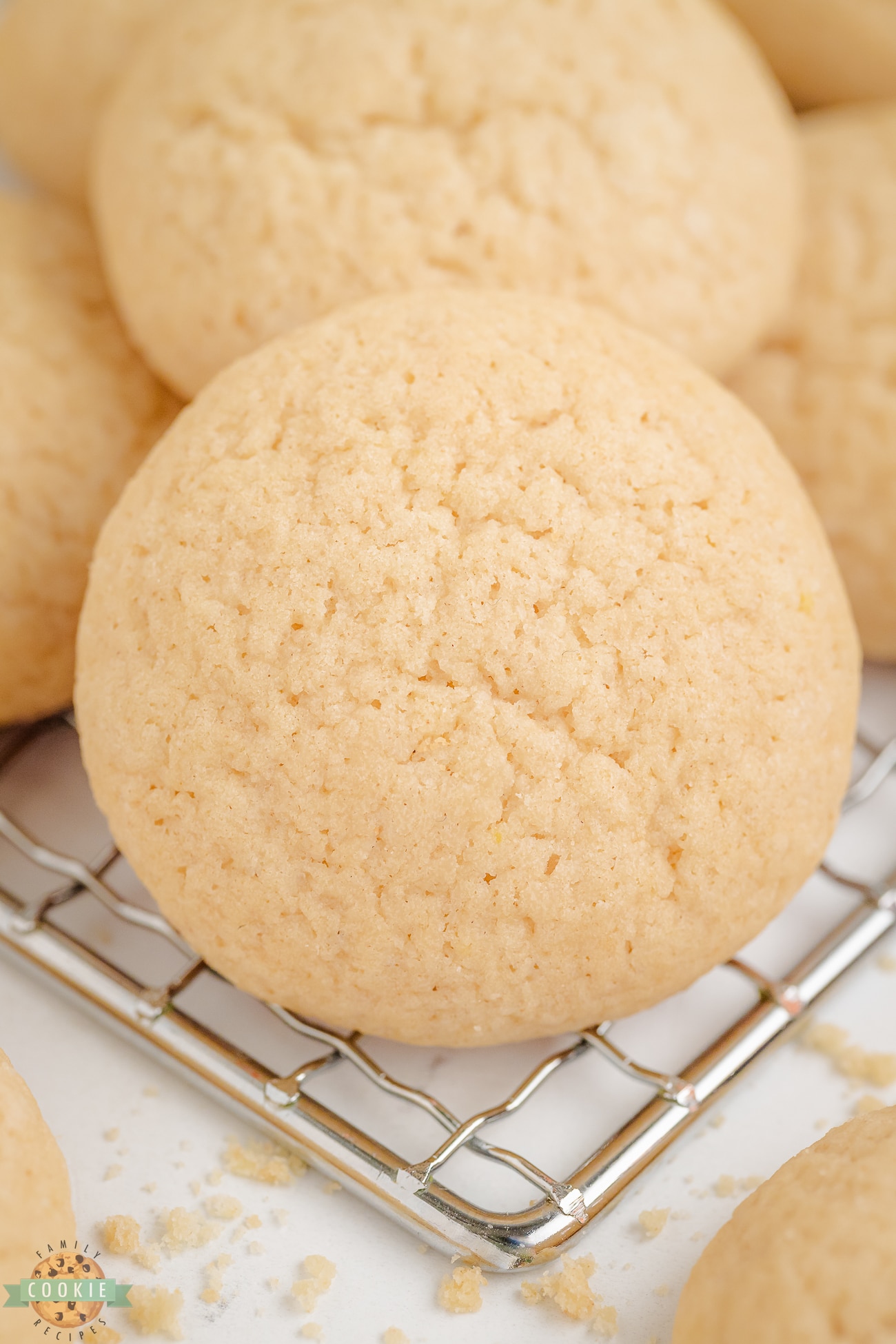 Homemade Nilla wafer cookie on a cooling rack