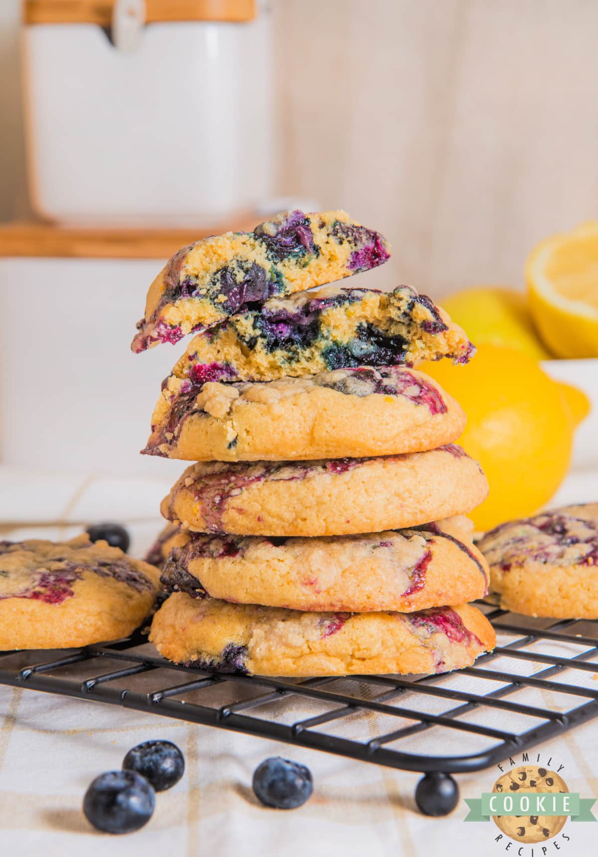 Lemon Blueberry Muffin Cookies are made from scratch with fresh blueberries and tons of lemon flavor! Delicious cookies topped with homemade blueberry jam and a crumbly streusel topping.