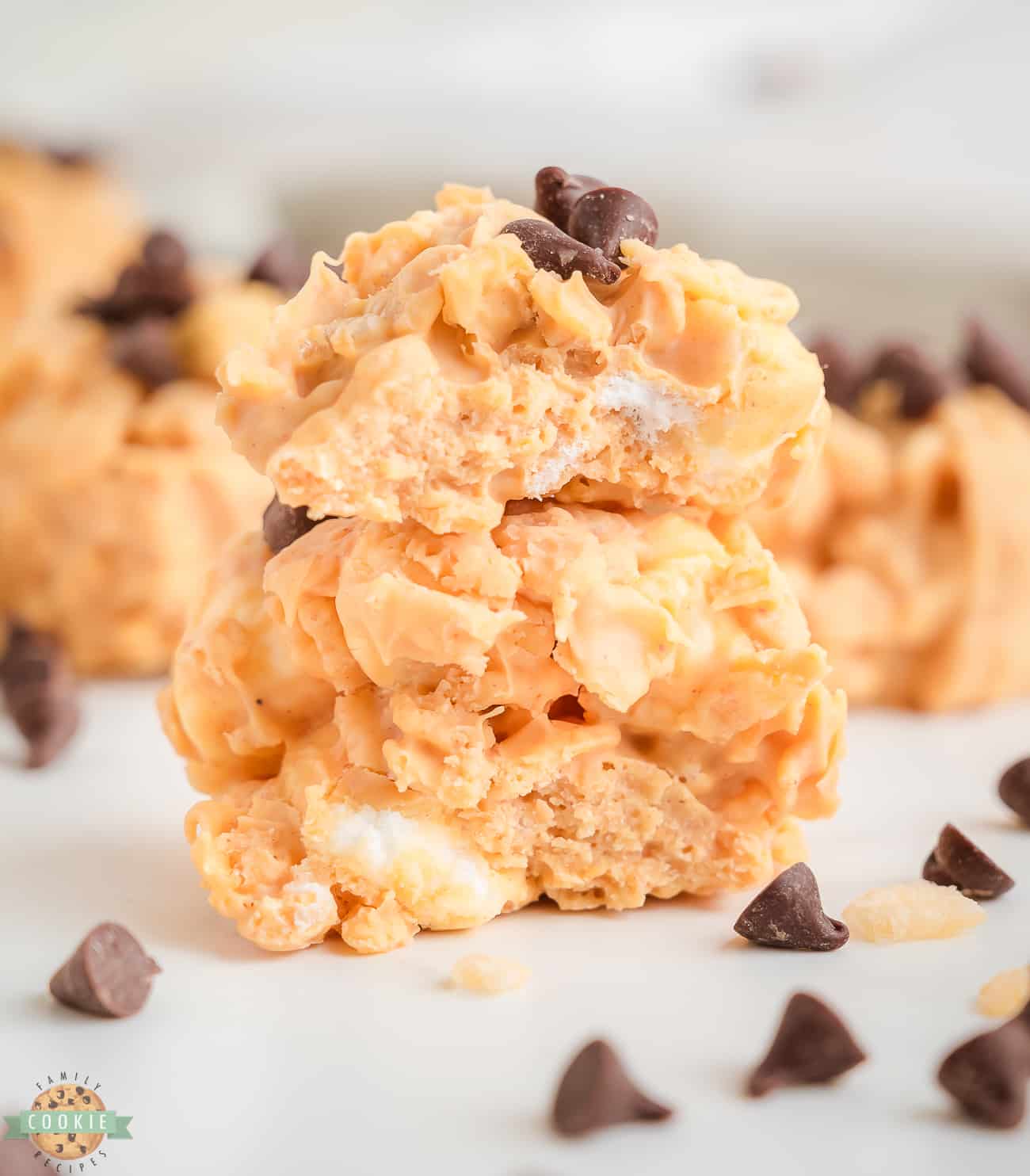 peanut butter marshmallow avalanche cookies broken in half