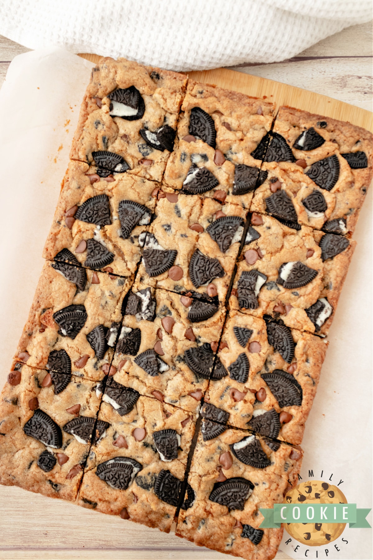 Cookie Bars made with Oreo cookies.