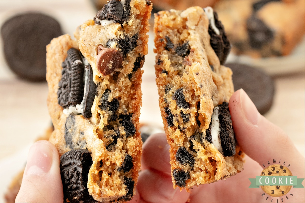 Cookie bar broken in half.