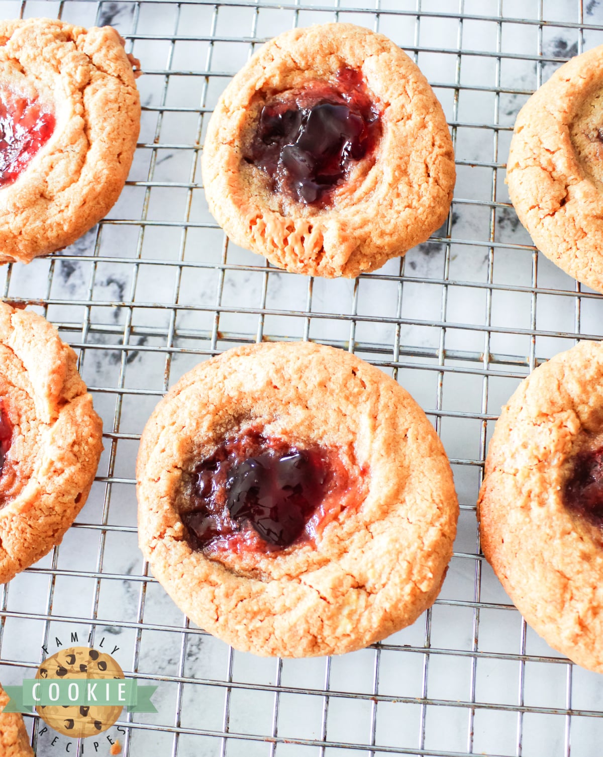 3-Ingredient peanut butter cookies with jelly.