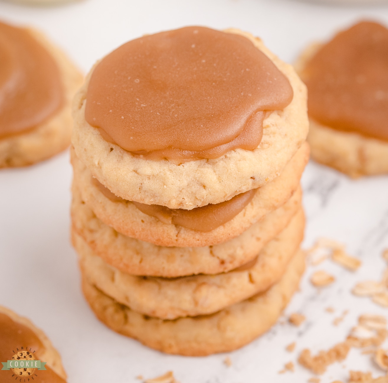 stack of oatmeal brown sugar cookies