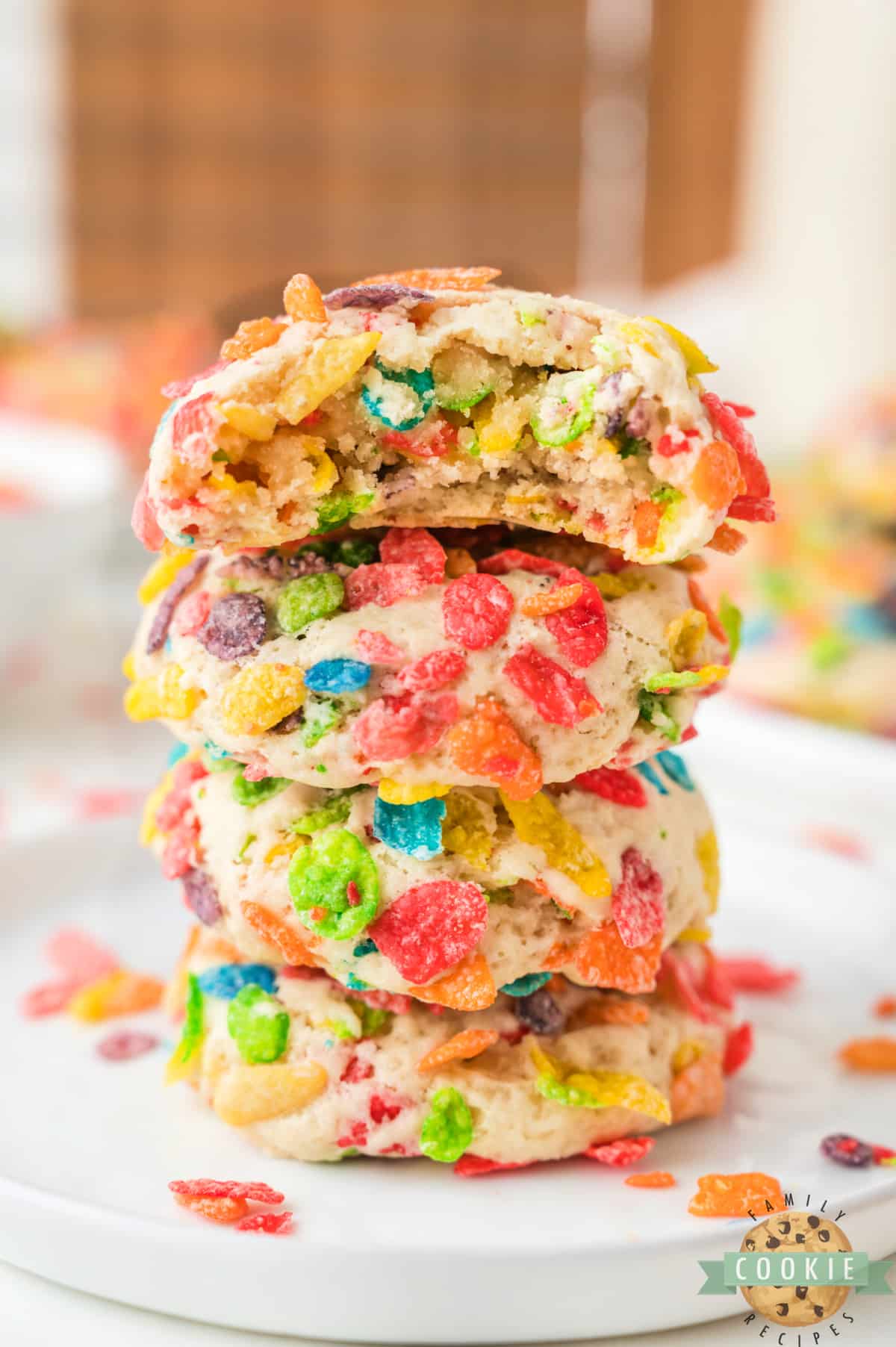 Fruity Pebbles Cookies are soft, sweet, and delicious. These cookies are colorful with a little bit of crunch!