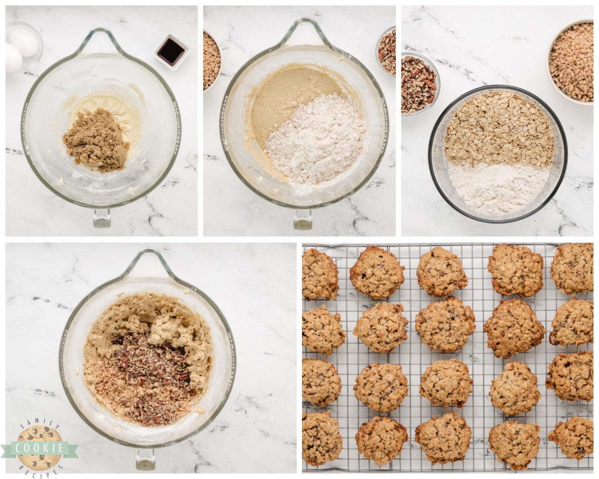 how to make buttery oatmeal toffee pecan cookies