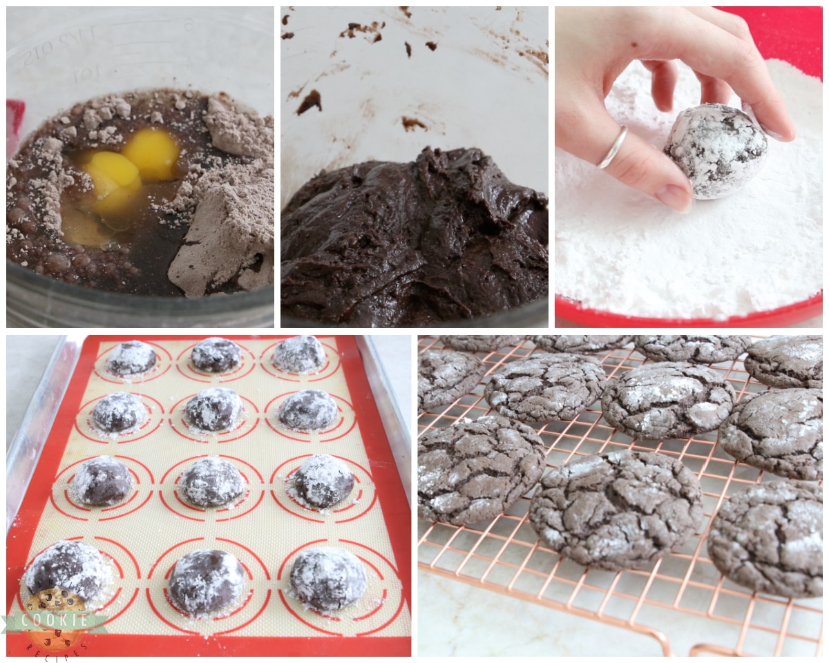 how to make spiced chocolate crinkle cake mix cookies