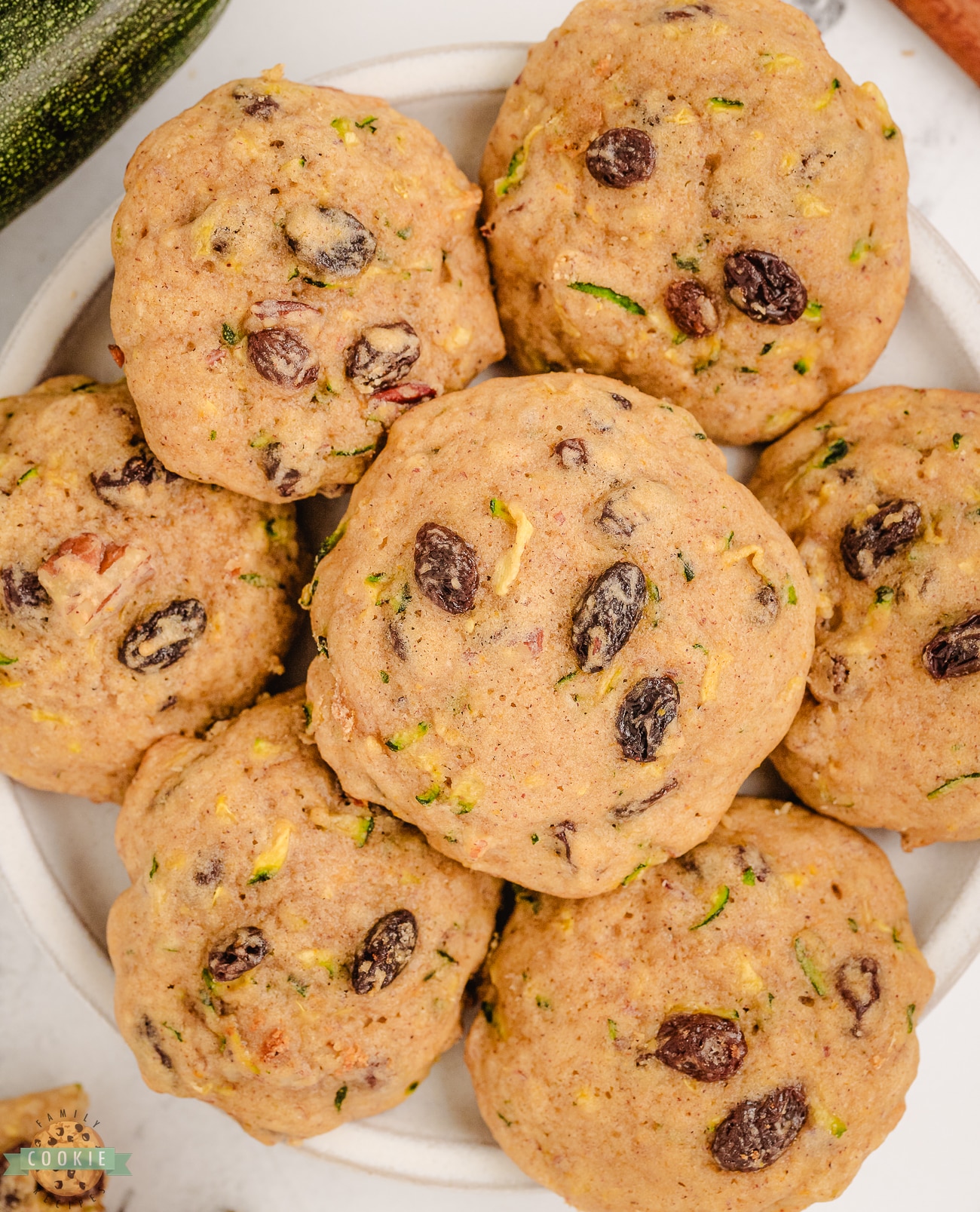 zucchini breakfast cookies on a plate