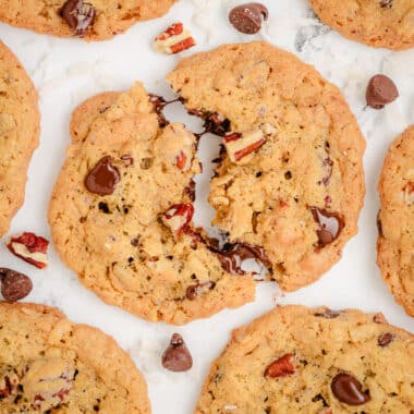 10 cup cookie broken in half