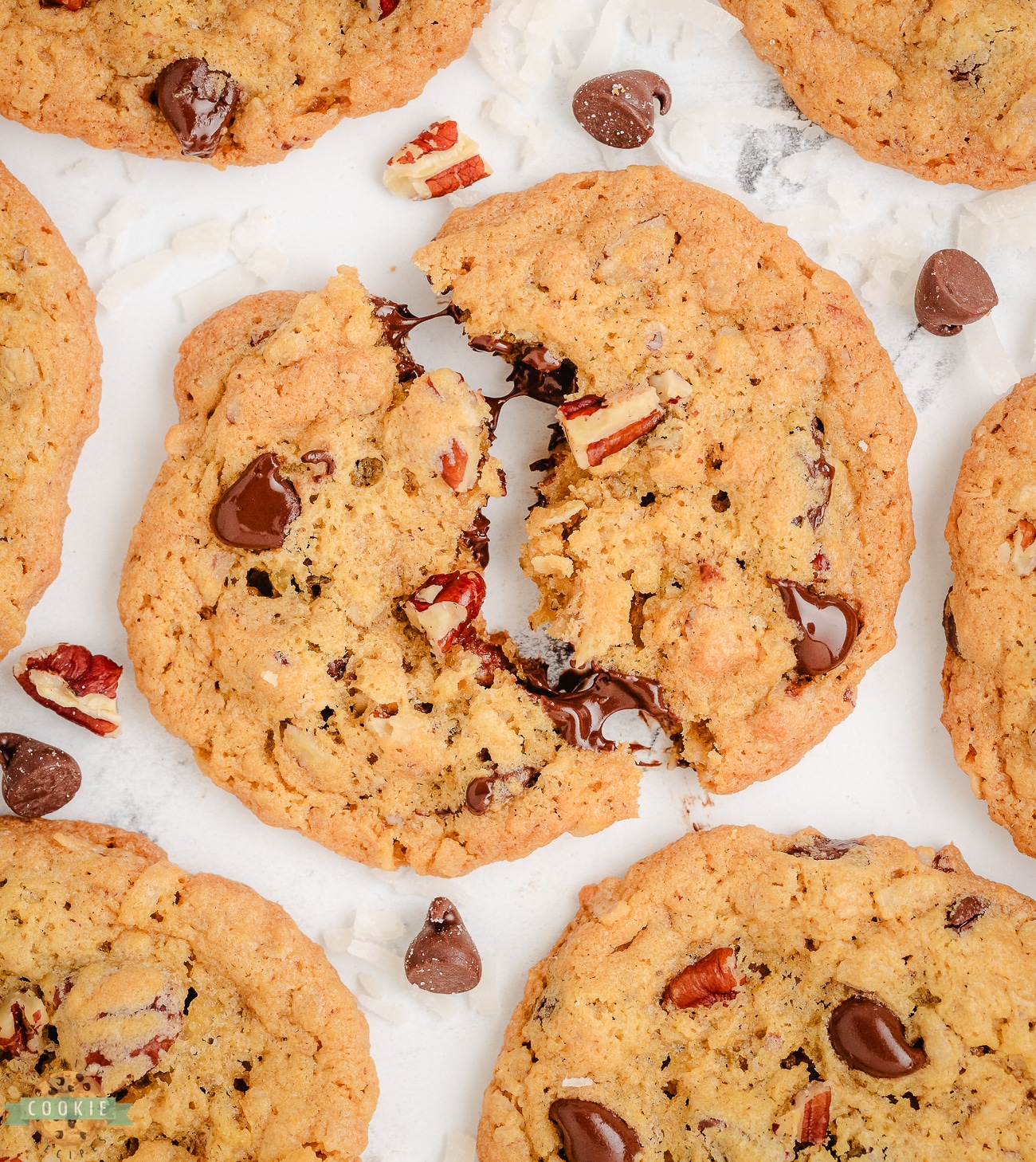 10 cup cookie broken in half