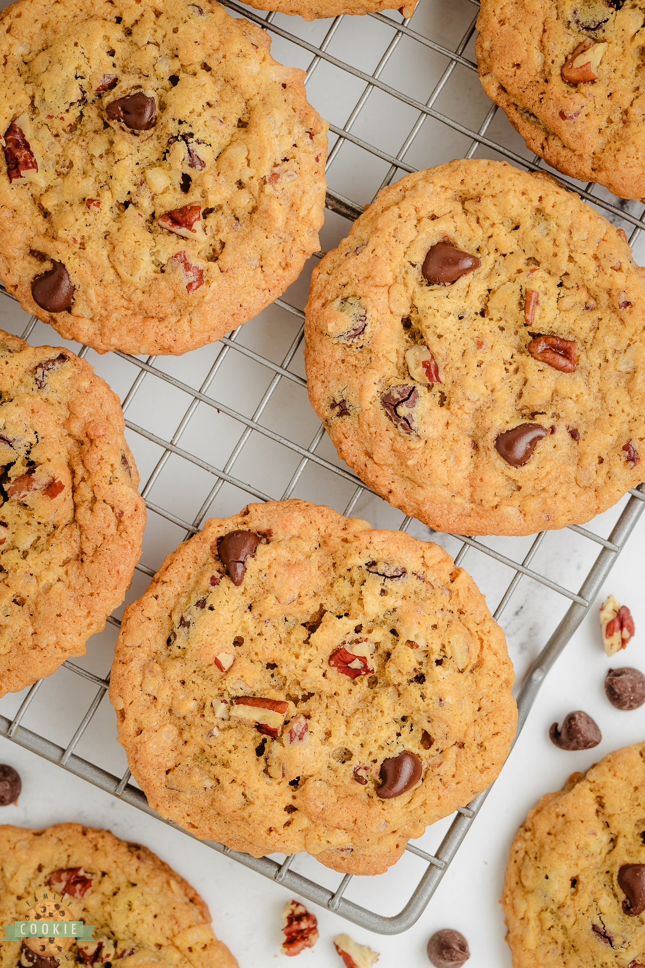 10 cup cookies on a cooling rack