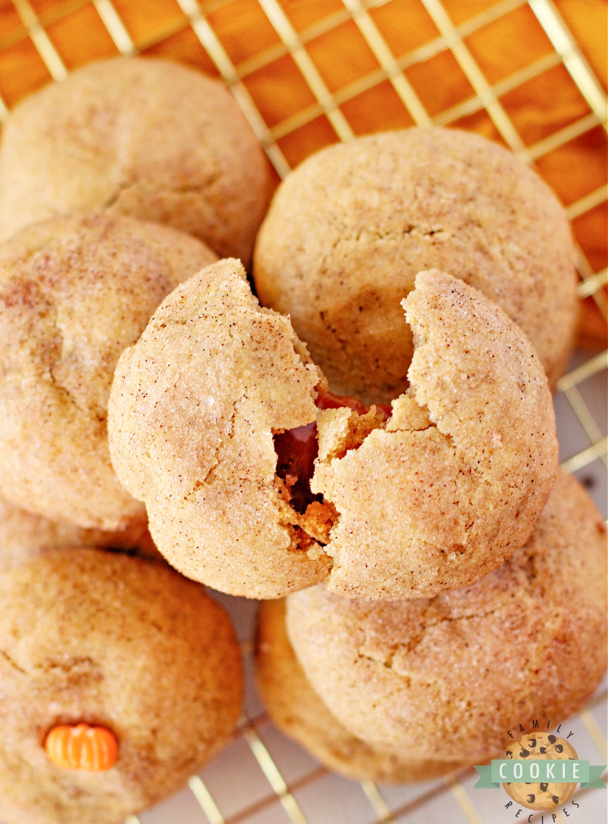 Snickerdoodles stuffed with caramel. 