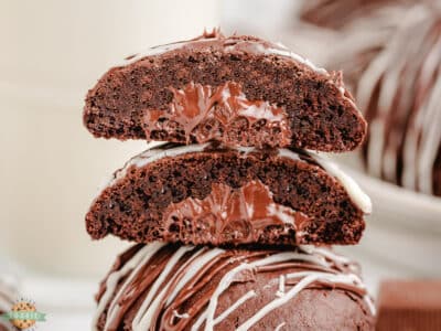 chocolate nugget stuffed cake mix cookies