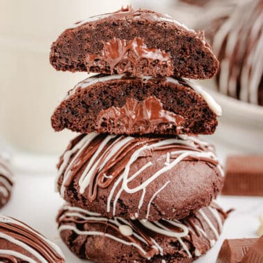 chocolate stuffed cake mix cookies