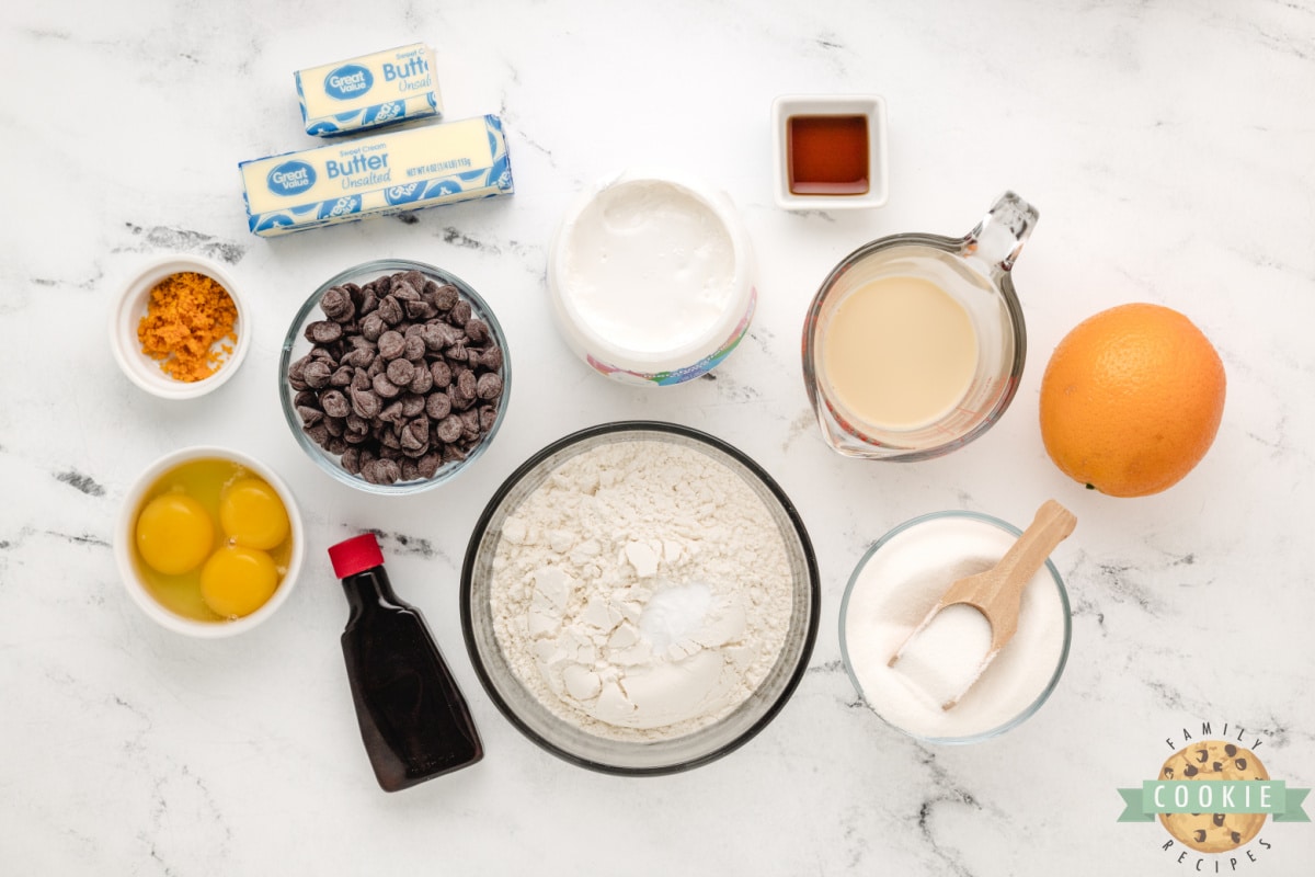 Ingredients in Fudge Topped Orange Cookies. 