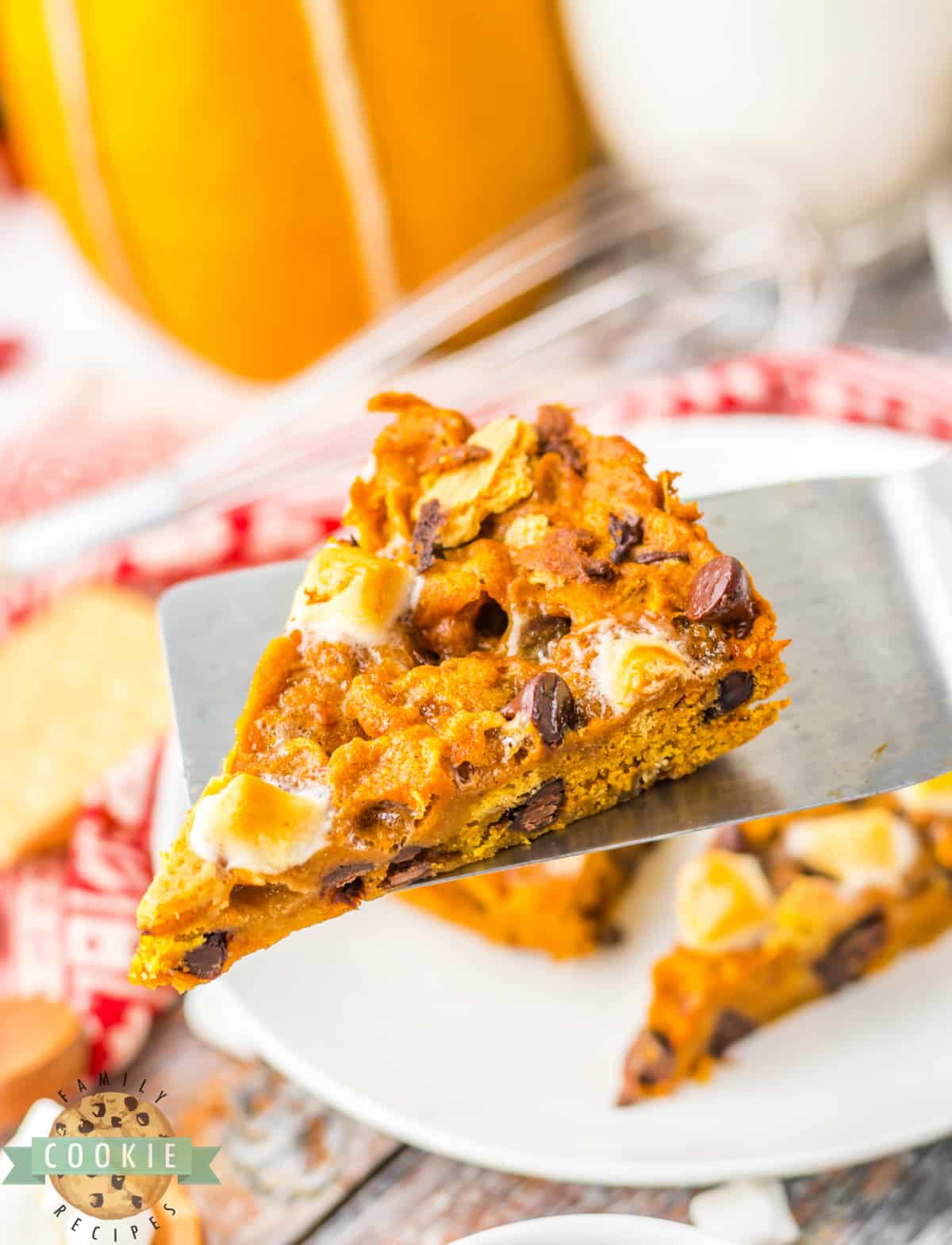 Pumpkin cookie pizza.