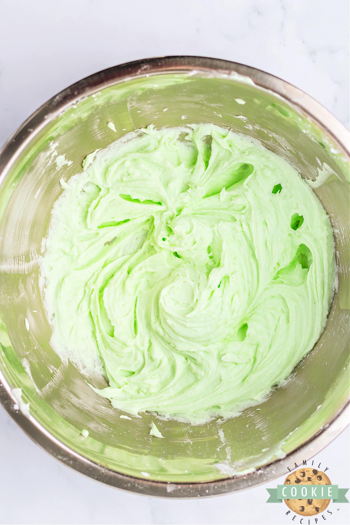 Mint frosting. 