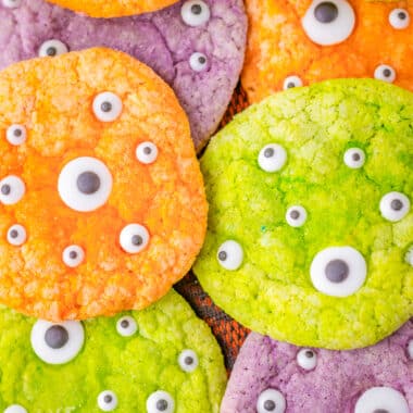 colorful monster Jello cookies for Halloween