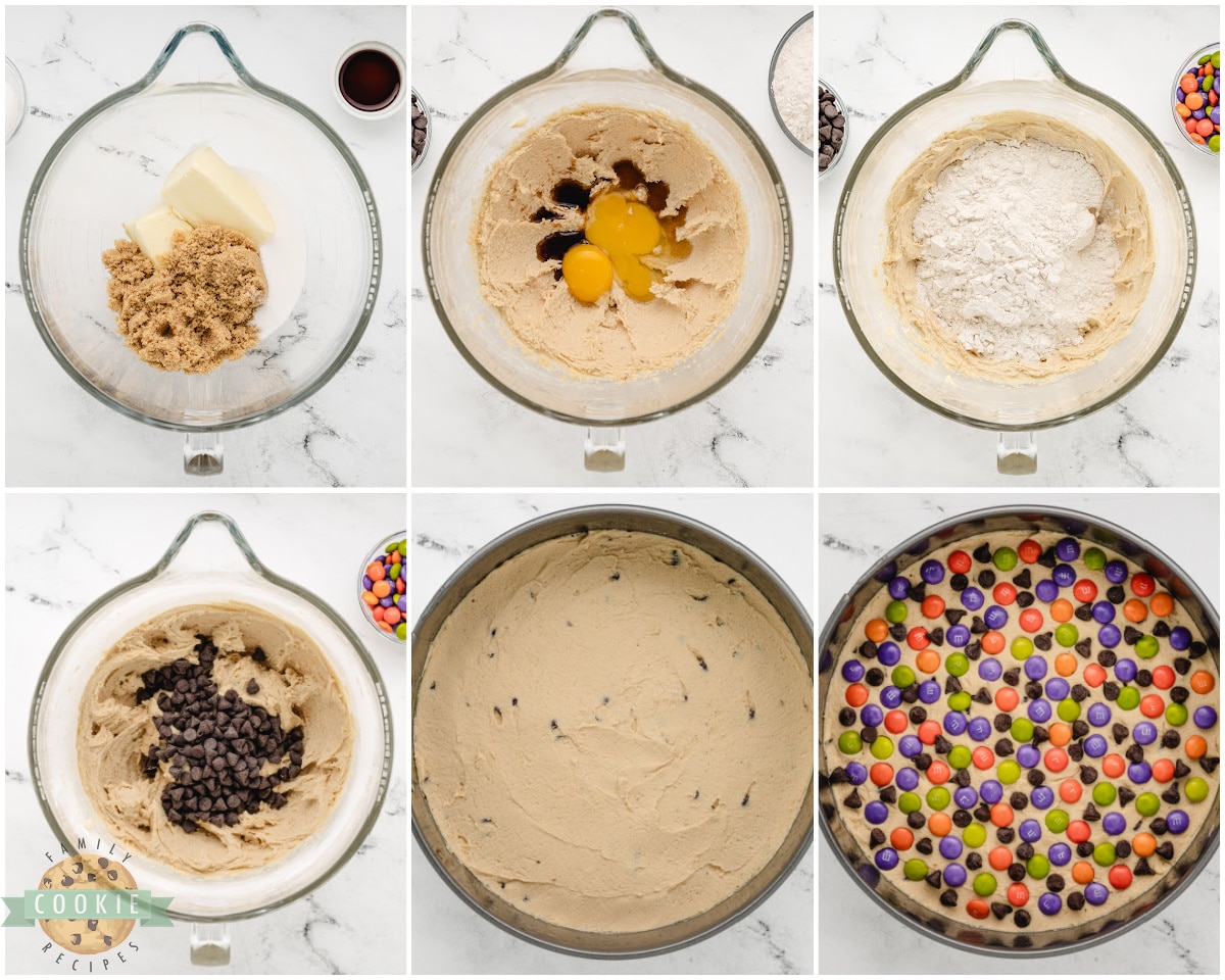 making a Halloween cookie cake