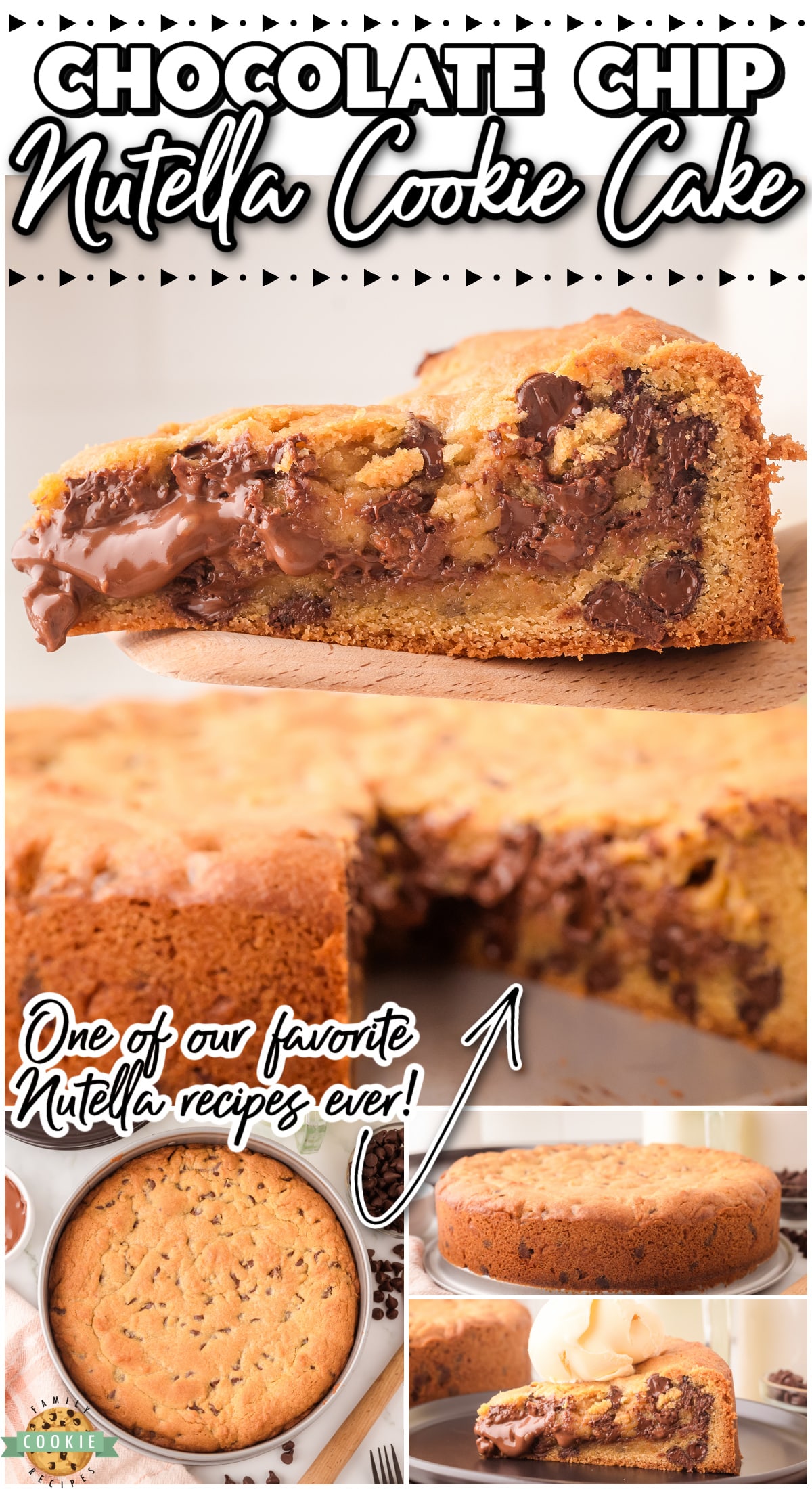 ​​Nutella Cookie Cake is a classic stuffed cookie made with Nutella & baked into a cake that's perfect for any celebration! This stuffed cookie pie is rich, buttery & bursting with lovely Nutella flavor!