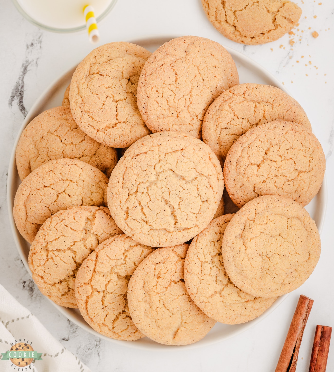 cinnamon brown butter cardamom cookies on a circle plate