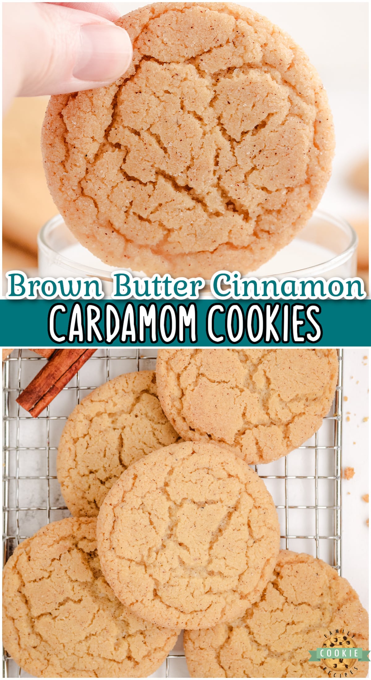 Browned Butter & Cardamom Sugar Cookies are a delicious and unique twist on the classic sugar cookie! These browned butter cookies have a rich, nutty flavor & a warm, spicy kick from the cardamom.