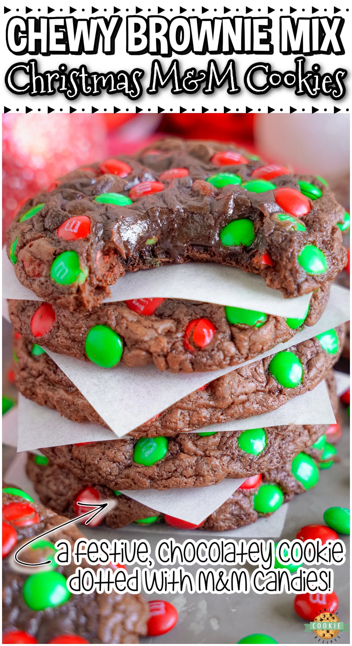 Christmas M&amp;M Brownie Cookies-image