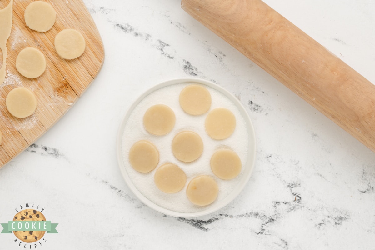 Cookie dough coated in sugar. 