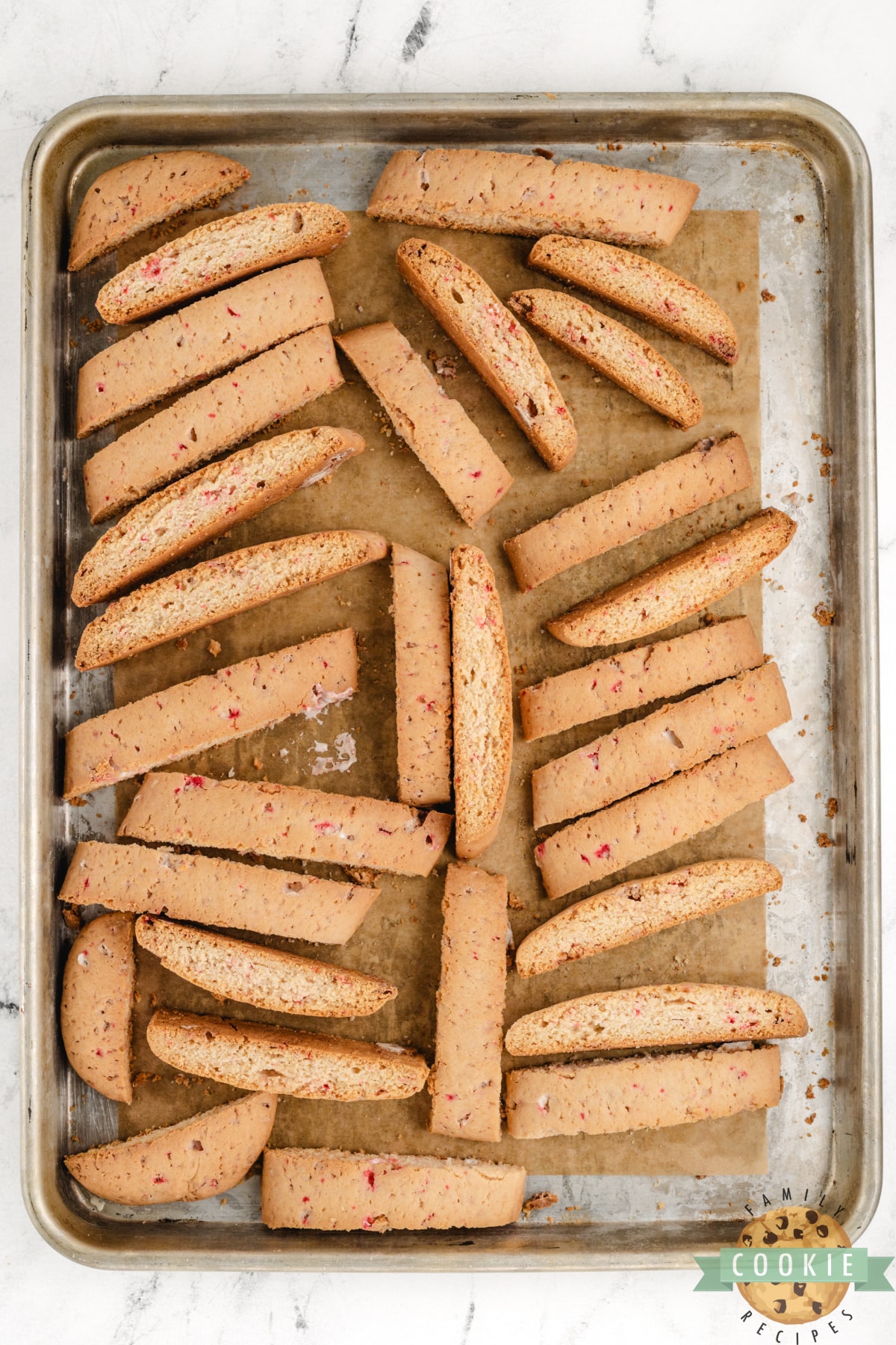 Baked biscotti.