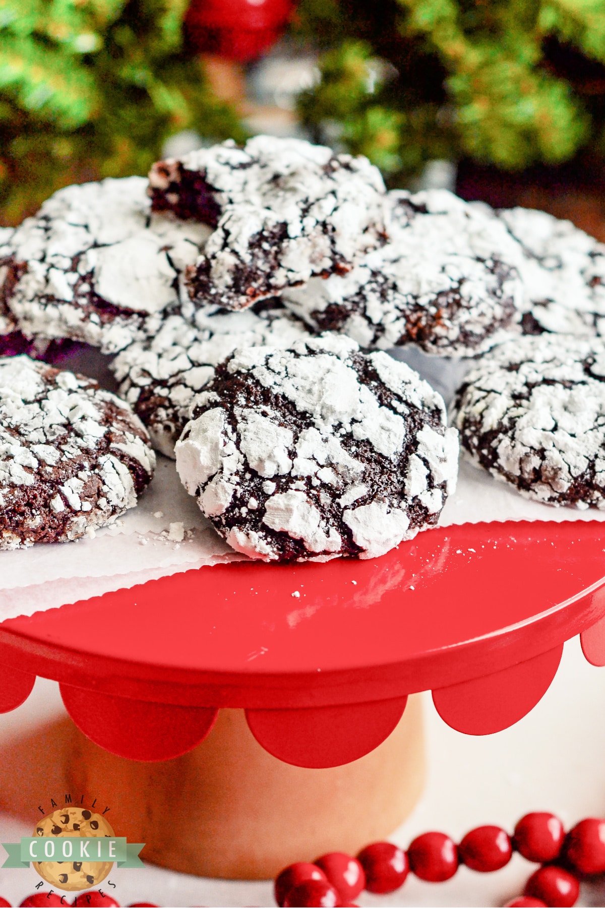 Raspberry Chocolate Crinkle Cookies are soft, chewy, and full of flavor. Adding raspberry preserves gives this classic chocolate crinkle cookie recipe a delicious twist! 