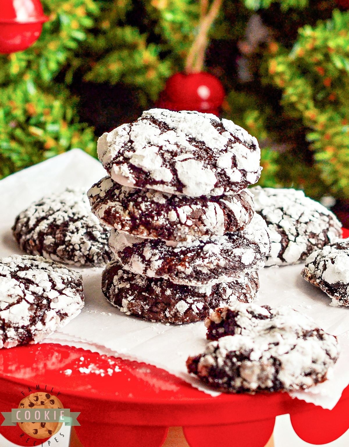 Raspberry Chocolate Crinkle Cookies are soft, chewy, and full of flavor. Adding raspberry preserves gives this classic chocolate crinkle cookie recipe a delicious twist! 