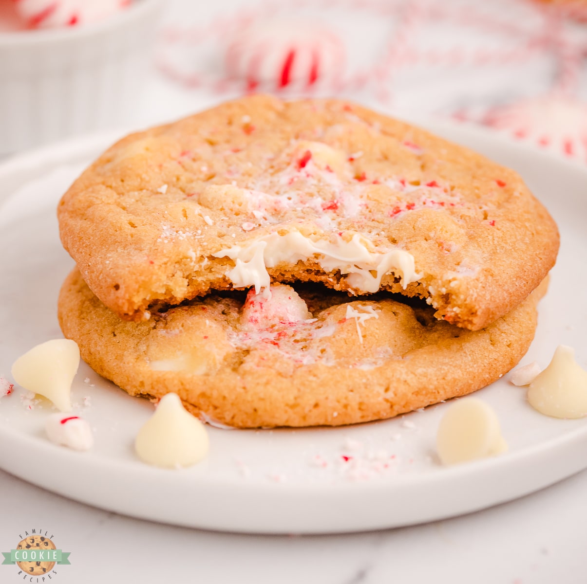 white chocolate peppermint cookies