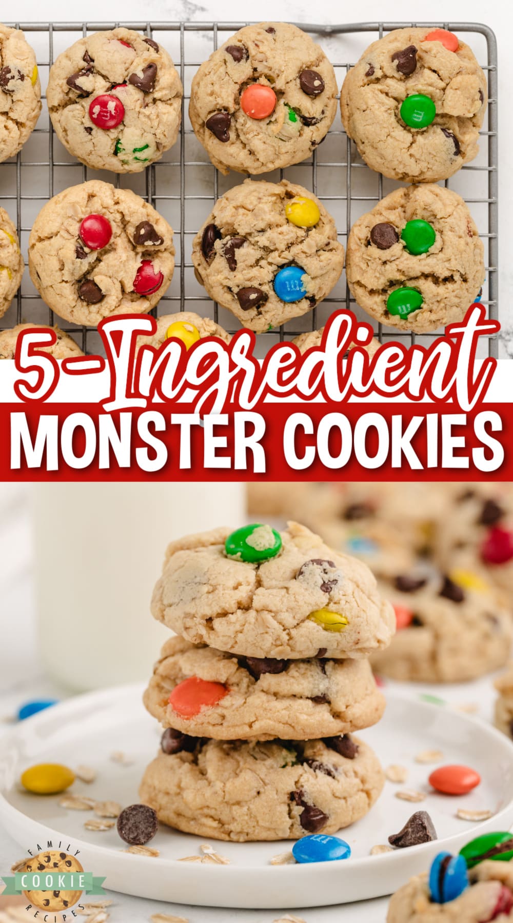 5-INGREDIENT MONSTER COOKIES - Family Cookie Recipes