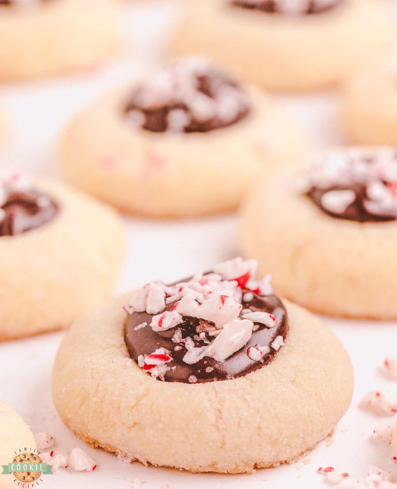 peppermint chocolate thumbprints