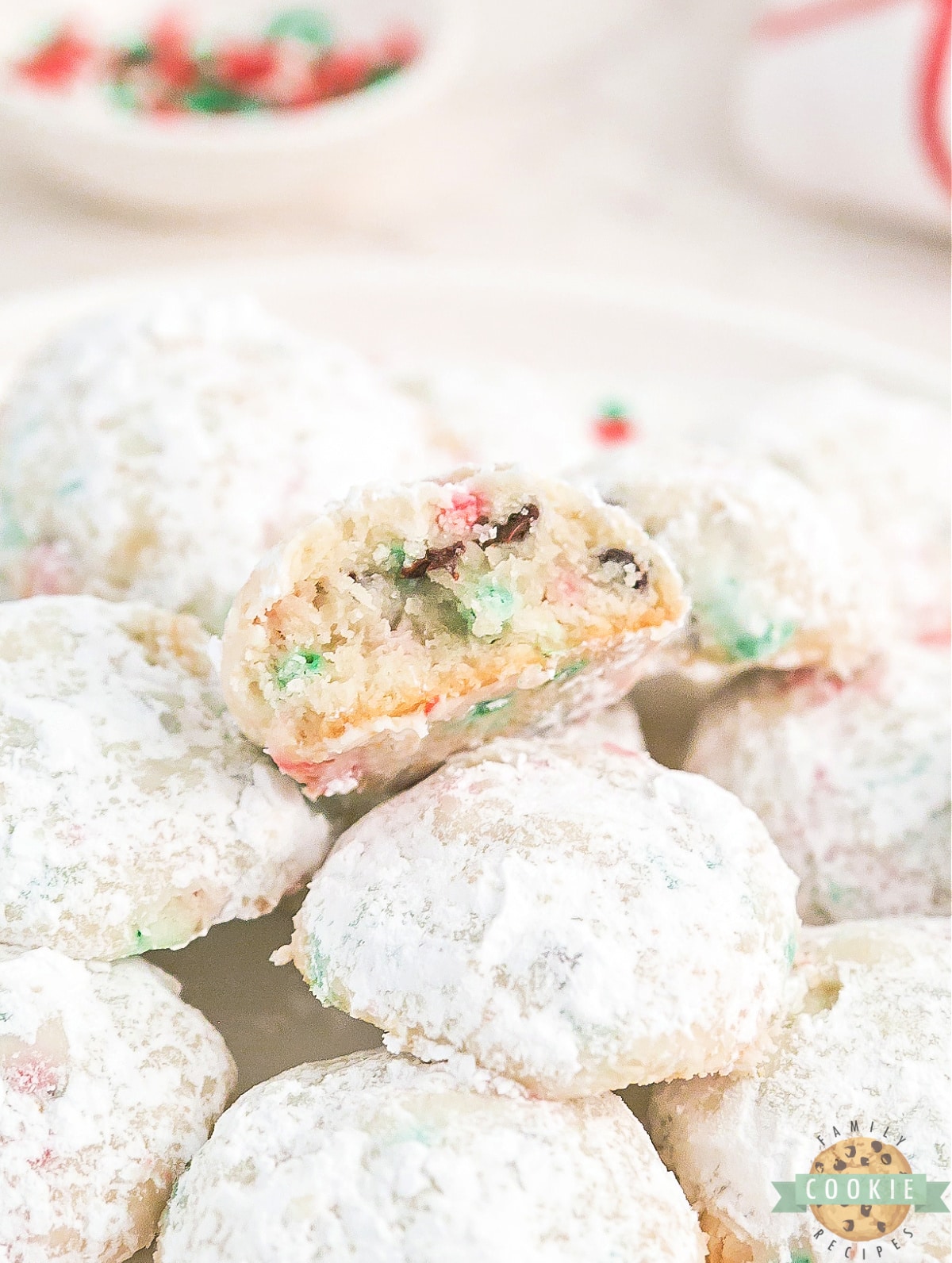 Cookies made with mini chocolate chips and sprinkles. 