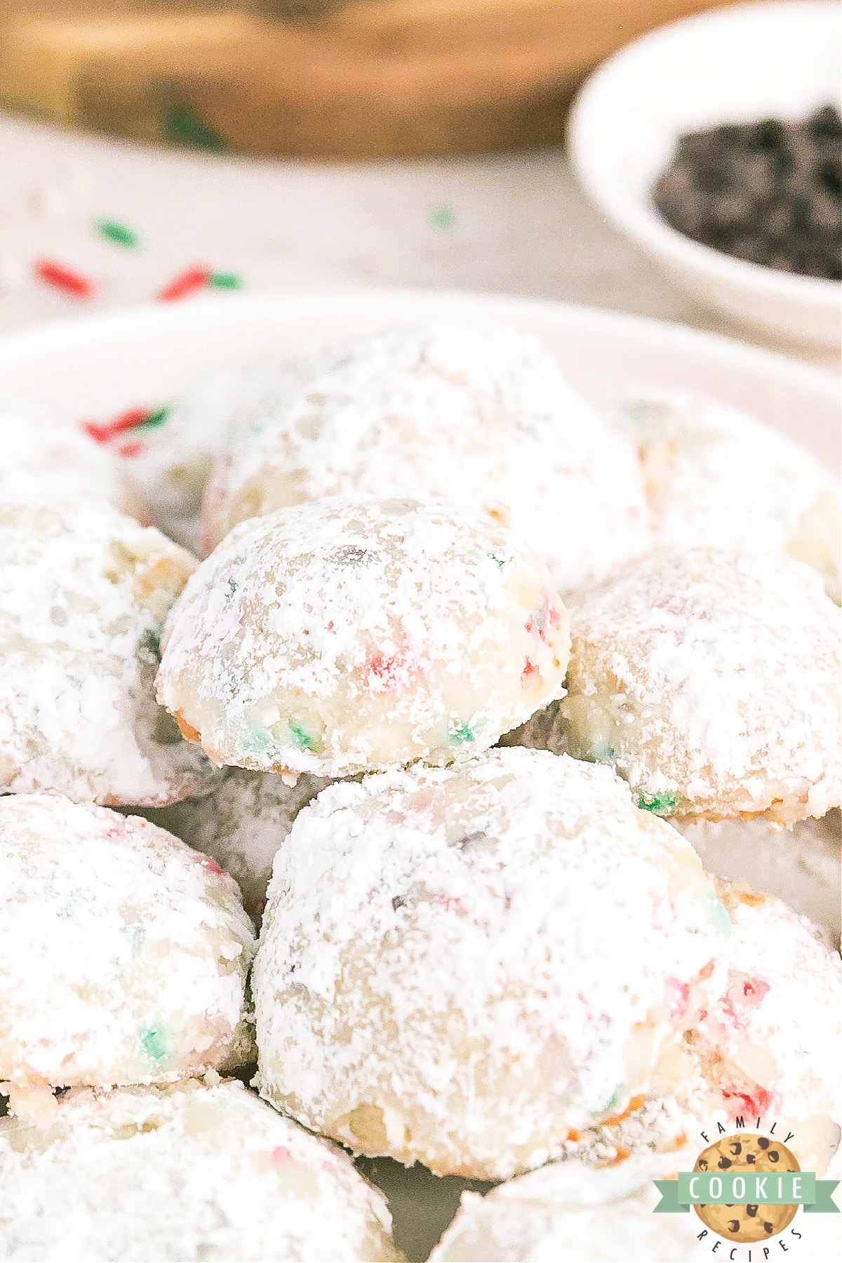 Holiday snowball cookies.
 