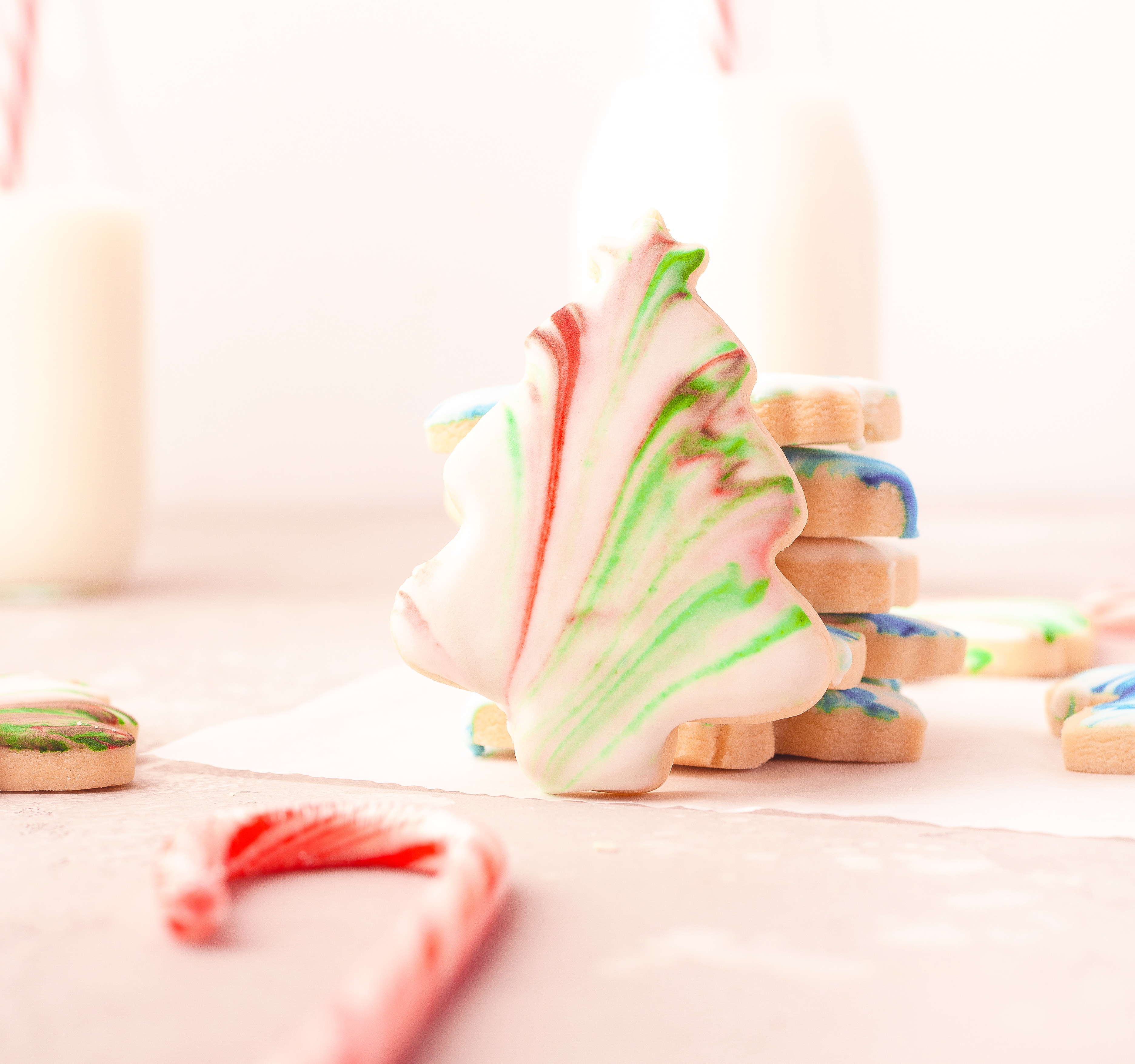 marbled Christmas tree cookie