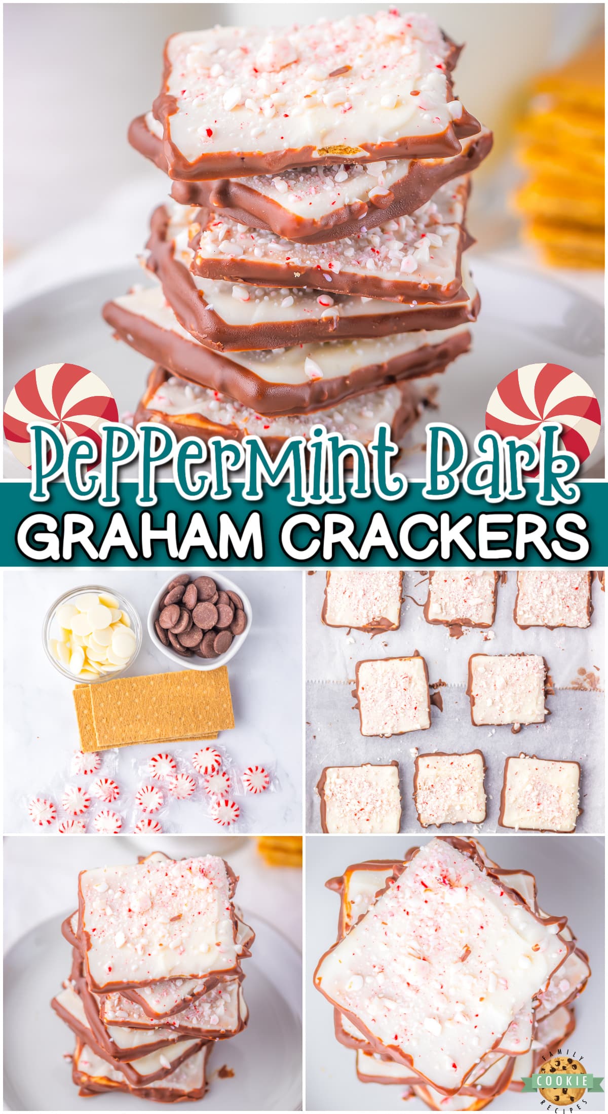 Peppermint Bark Graham Crackers made with only 4 simple ingredients, in it comes together in under 30 minutes! A delightful peppermint treat that's perfect for holiday dessert trays!