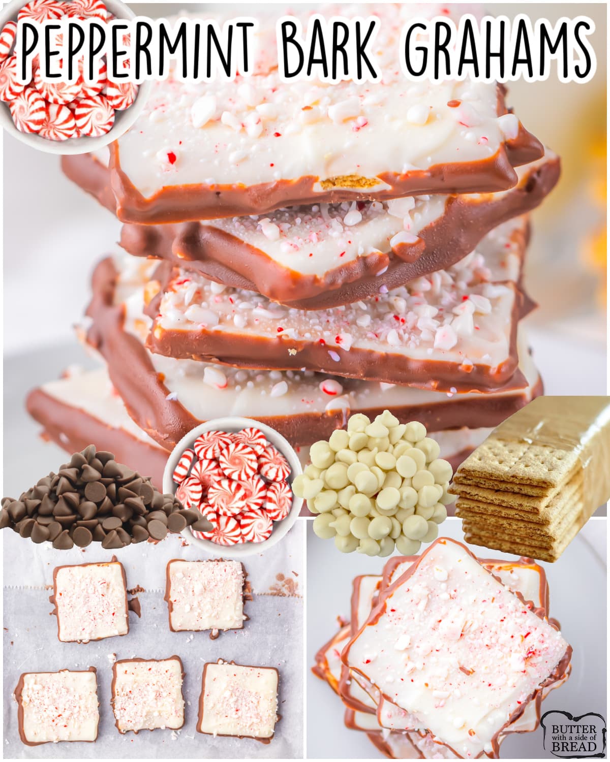 Peppermint Bark Graham Crackers made with only 4 simple ingredients, in it comes together in under 30 minutes! A delightful peppermint treat that's perfect for holiday dessert trays!