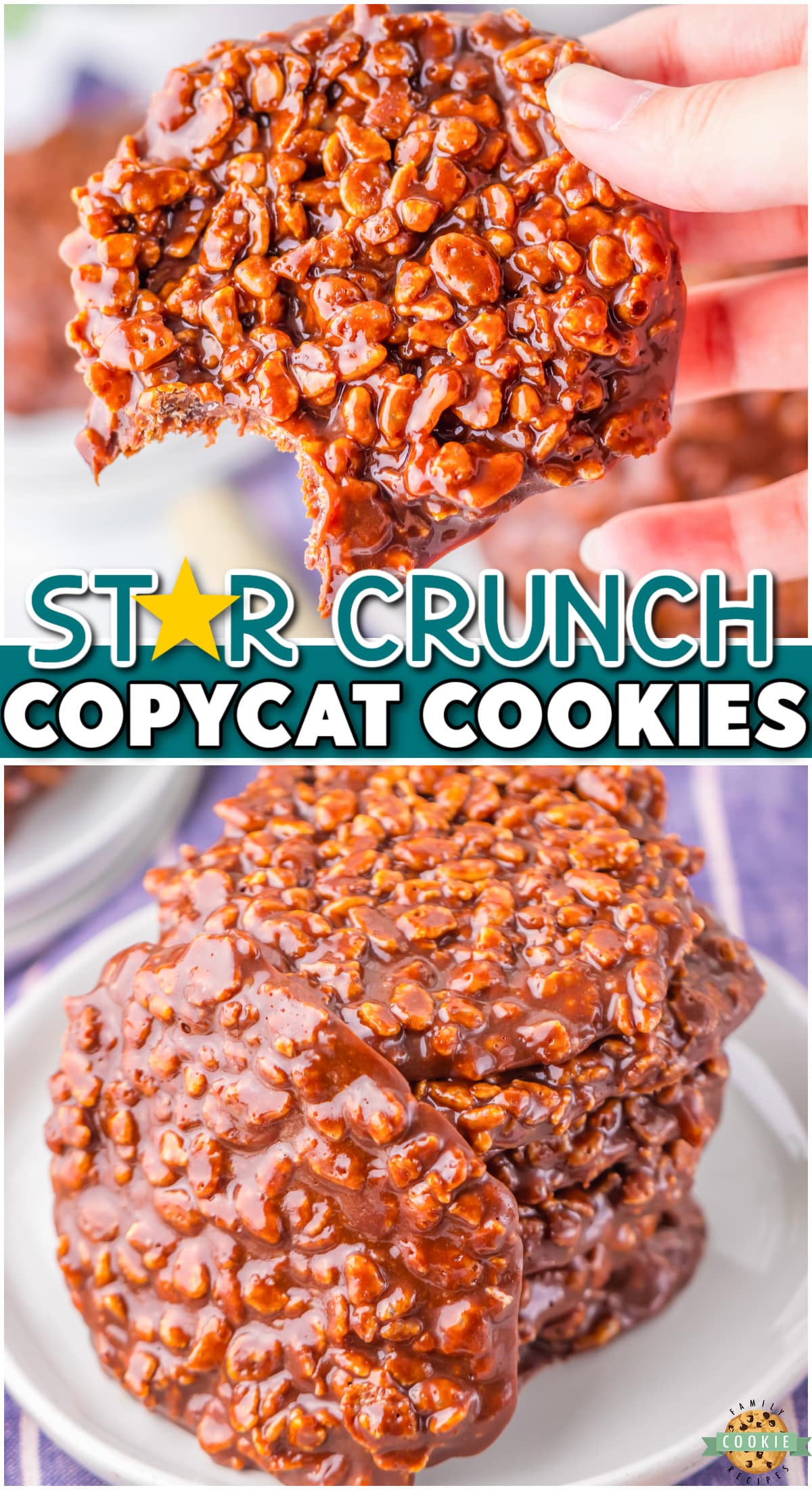 Copycat Star Crunch Cookies are even better than Little Debbie's! Gooey marshmallow combines with crispy rice cereal for an irresistible taste & crunch that outshines the store-bought version!