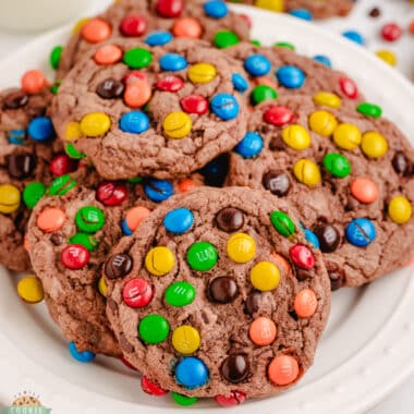 chocolate pudding M&M cookies