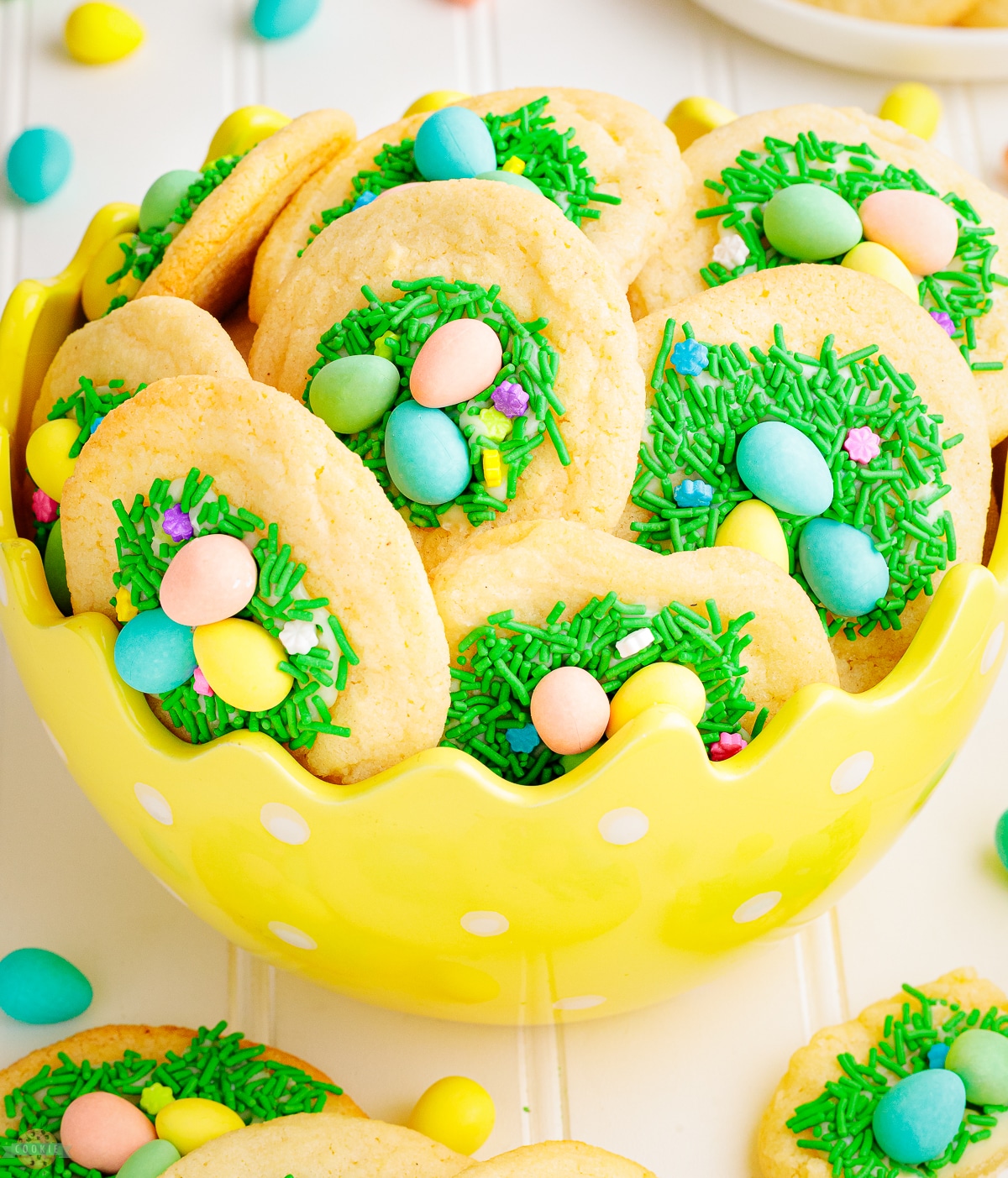 Easter cookies in a yellow Easter Egg