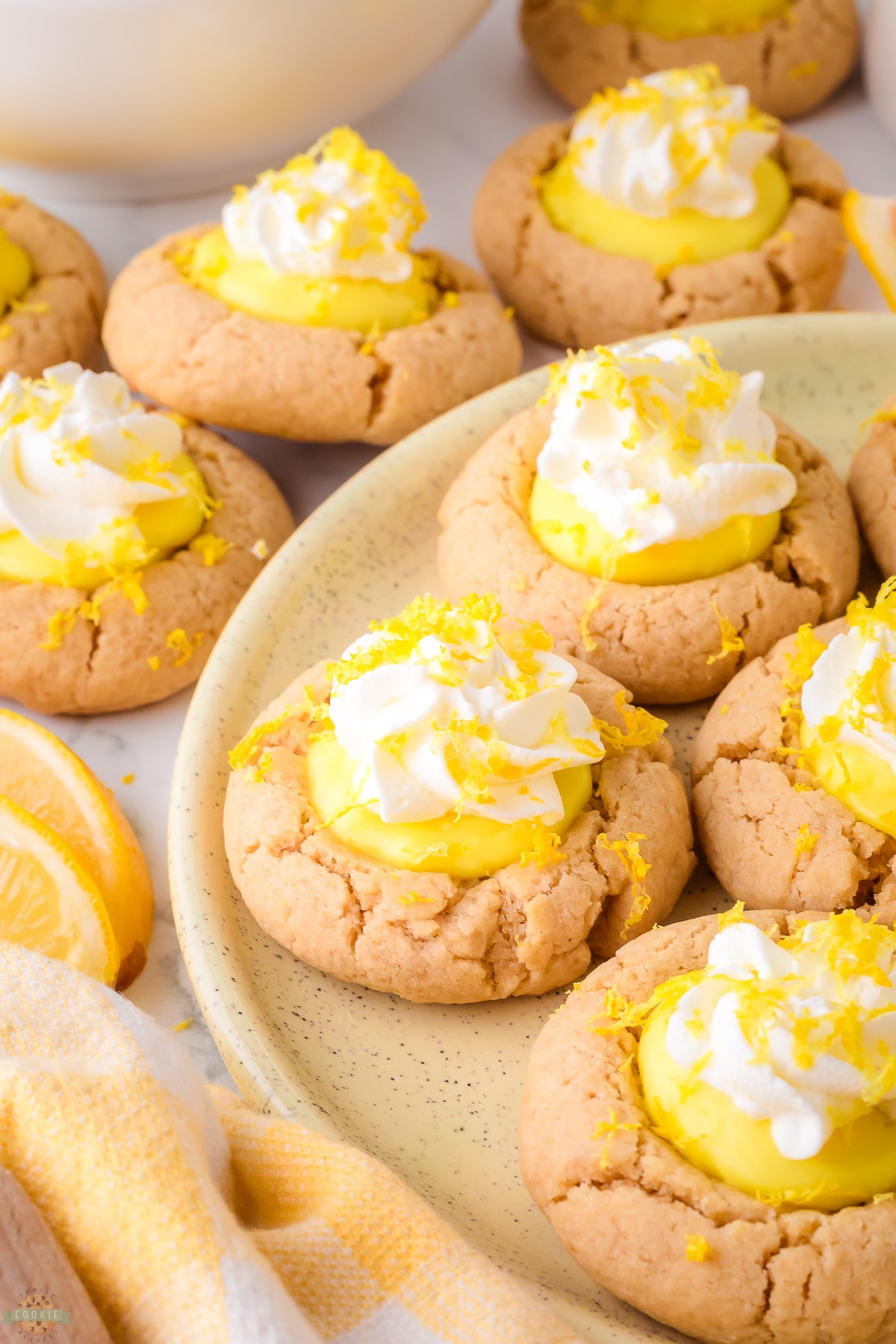 lemon pie cookies on a plate